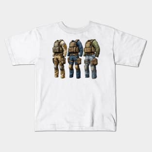 Tactical Gear Fusion Tee: Where Fashion Meets Urban Warfare Kids T-Shirt